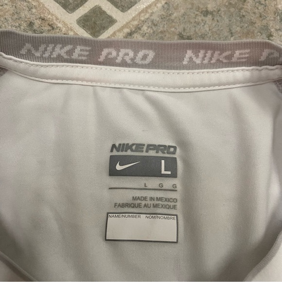 Nike Pro Dri-Fit Mens Large Short Sleeve Shirt White Gym Training Tee Active Top - Picture 3 of 8